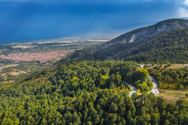 The Village of Litochoro and road to Mount Olympus