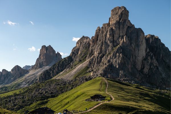 Passo Giau (Dolomites, Italy): Start from Cortina d’Ampezzo for a smoother climb, with panoramic Dolomite peaks and World War I remnants.