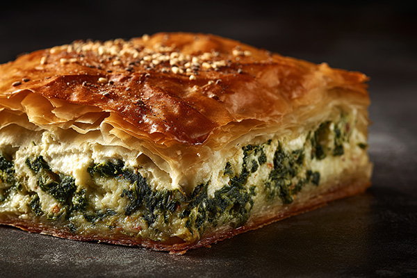 Burek (Region-wide)  – Flaky pastry filled with meat, cheese or  spinach.