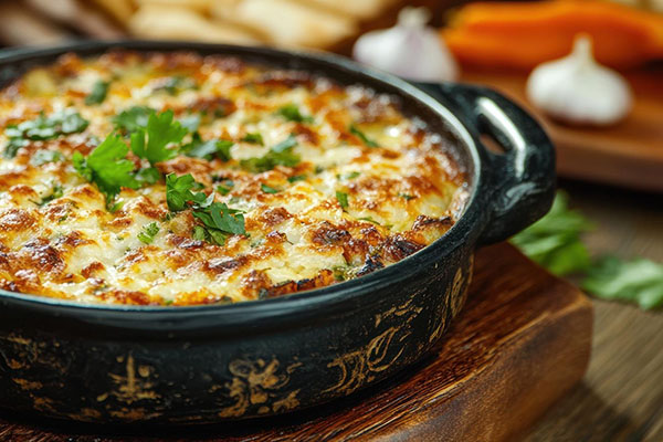 Moussaka (Region-wide)  – Layered potatoes, aubergines, minced meat, and creamy topping.