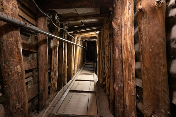 A military bunker hallway from the Bosnian War in Sarajevo, Bosnia and Herzegovina