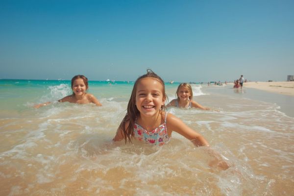 Kids at the Publik Kite Beach (Dubai)