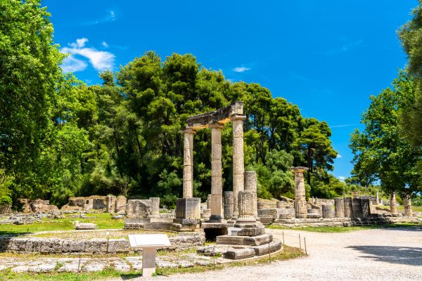 Olympia, Elis: Ancient sanctuary and birthplace of the Olympic Games.