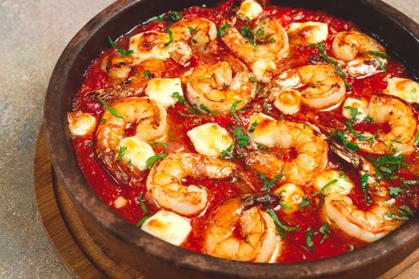 Shrimps Saganaki, Local Food (Thessaloniki)